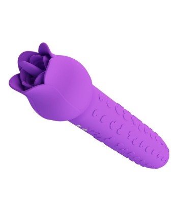 PRETTY LOVE - DANNELL VIBRADOR CON ESTIMULACIÓN ORAL Y CLITORAL RECARGABLE MORADO