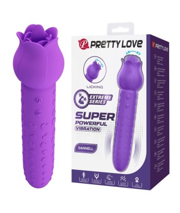PRETTY LOVE - DANNELL VIBRADOR CON ESTIMULACIÓN ORAL Y CLITORAL RECARGABLE MORADO