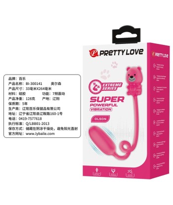 PRETTY LOVE - OLSON HUEVO VIBRADOR CON MANDO POR CABLE RECARGABLE ROSA