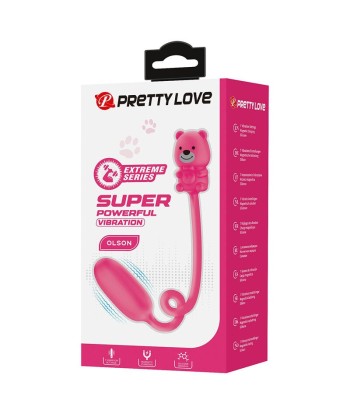 PRETTY LOVE - OLSON HUEVO VIBRADOR CON MANDO POR CABLE RECARGABLE ROSA