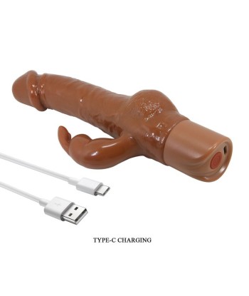 PRETTY LOVE - ELLISON VIBRADOR RABBIT REALÍSTICO 22,6 CM Ø 4,2 CM COLOR MARRÓN