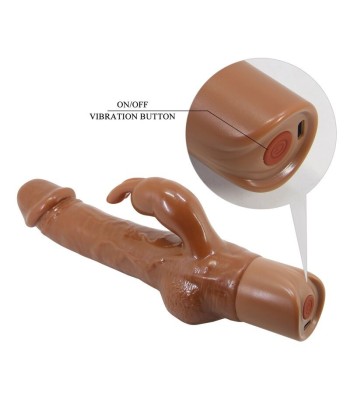 PRETTY LOVE - ELLISON VIBRADOR RABBIT REALÍSTICO 22,6 CM Ø 4,2 CM COLOR MARRÓN