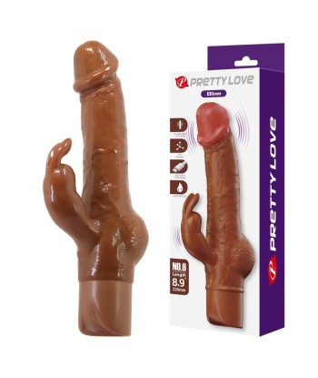 PRETTY LOVE - ELLISON VIBRADOR RABBIT REALÍSTICO 22,6 CM Ø 4,2 CM COLOR MARRÓN