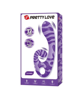 PRETTY LOVE - SUMMER VIBRADOR DOBLE CON ASA 19 CM Ø 3,5 CM MORADO