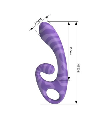 PRETTY LOVE - SUMMER VIBRADOR DOBLE CON ASA 19 CM Ø 3,5 CM MORADO