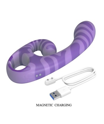 PRETTY LOVE - SUMMER VIBRADOR DOBLE CON ASA 19 CM Ø 3,5 CM MORADO