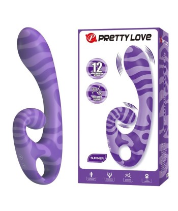 PRETTY LOVE - SUMMER VIBRADOR DOBLE CON ASA 19 CM Ø 3,5 CM MORADO