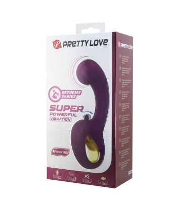 PRETTY LOVE - BRYNNLEE VIBRADOR CON ESTIMULADOR ORAL RECARGABLE 10 VIBRACIONES Y 5 FUNCIONES DE LAMIDO MORADO