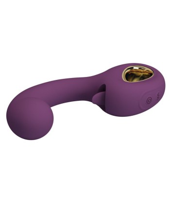 PRETTY LOVE - BRYNNLEE VIBRADOR CON ESTIMULADOR ORAL RECARGABLE 10 VIBRACIONES Y 5 FUNCIONES DE LAMIDO MORADO