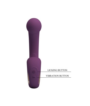 PRETTY LOVE - BRYNNLEE VIBRADOR CON ESTIMULADOR ORAL RECARGABLE 10 VIBRACIONES Y 5 FUNCIONES DE LAMIDO MORADO