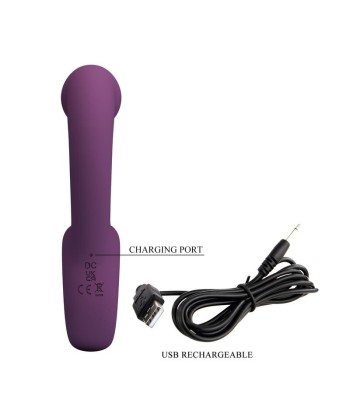 PRETTY LOVE - BRYNNLEE VIBRADOR CON ESTIMULADOR ORAL RECARGABLE 10 VIBRACIONES Y 5 FUNCIONES DE LAMIDO MORADO