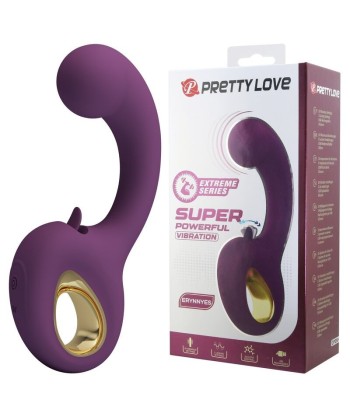 PRETTY LOVE - BRYNNLEE VIBRADOR CON ESTIMULADOR ORAL RECARGABLE 10 VIBRACIONES Y 5 FUNCIONES DE LAMIDO MORADO