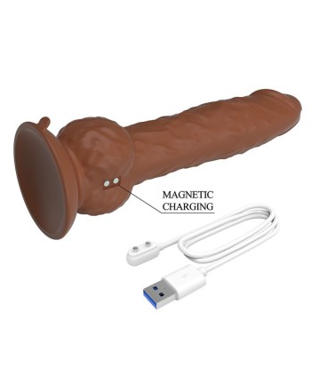PRETTY LOVE - EREN DILDO VIBRADOR CON EMPUJE 20,5 CM Ø 4,5 CM MARRÓN