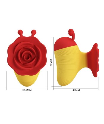 PRETTY LOVE - LITTLE BEE ESTIMULADOR DE CLÍTORIS 7 MODOS RECARGABLE ROJO-AMARILLO