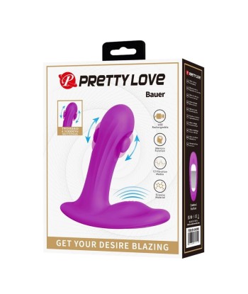 PRETTY LOVE - BAUER MASAJEADOR DE PRÓSTATA 12 MODOS RECARGABLE MORADO