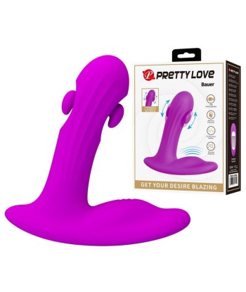PRETTY LOVE - BAUER MASAJEADOR DE PRÓSTATA 12 MODOS RECARGABLE MORADO