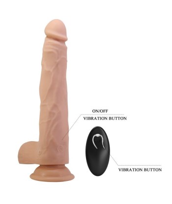PRETTY LOVE - NOLAN DILDO VIBRADOR CON EMPUJE Y ROTACIÓN CONTROL REMOTO 24,5 CM Ø 5 CM COLOR NATURAL