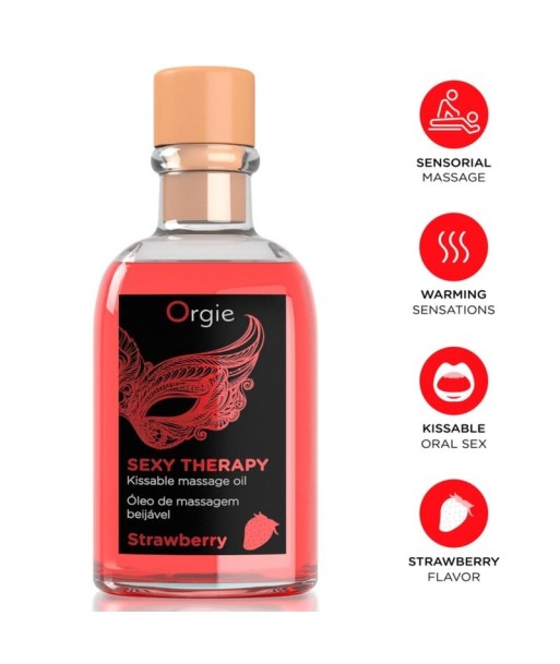 ORGIE - LIPS ACEITE DE MASAJE BESABLE FRESA 100 ML
