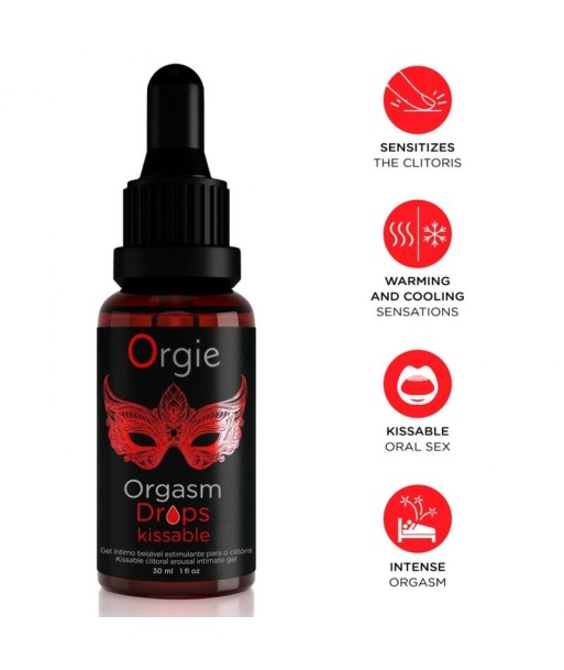 ORGIE - ORGASM DROPS KISSABLE GOTAS ESTIMULANTES BESABLES PARA CLÍTORIS 30 ML