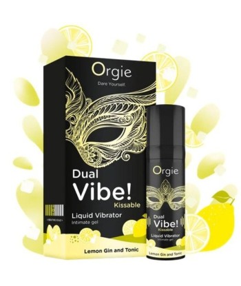 ORGIE - DUAL VIBE LEMON GIN AND TONIC GEL ÍNTIMO BESABLE EFECTO VIBRANTE 15 ML