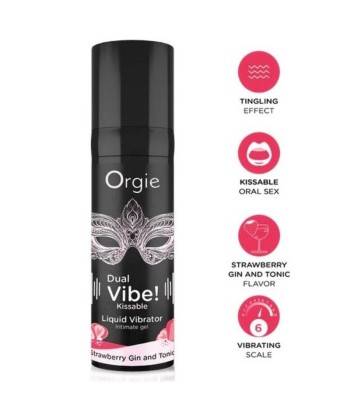 ORGIE - DUAL VIBE GIN AND TONIC FRESA GEL ÍNTIMO BESABLE EFECTO VIBRANTE 15 ML