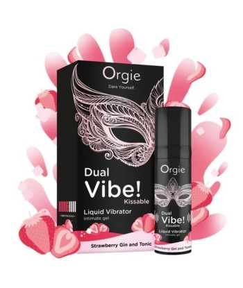 ORGIE - DUAL VIBE GIN AND TONIC FRESA GEL ÍNTIMO BESABLE EFECTO VIBRANTE 15 ML