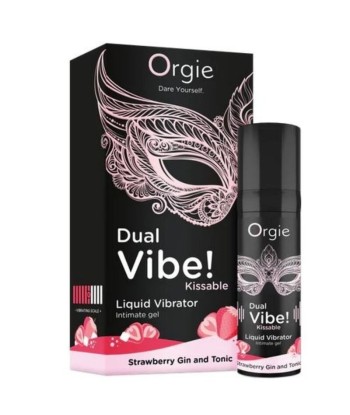ORGIE - DUAL VIBE GIN AND TONIC FRESA GEL ÍNTIMO BESABLE EFECTO VIBRANTE 15 ML