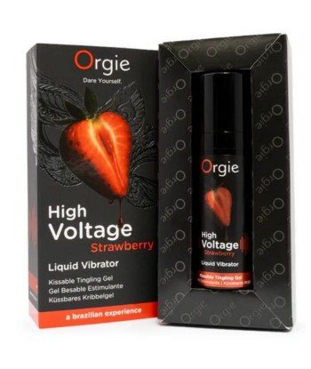 ORGIE - HIGH VOLTAGE STRAWBERRY GEL ÍNTIMO BESABLE EFECTO VIBRANTE EXTRA FUERTE 15 ML