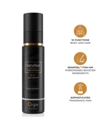 ORGIE - SENSFEEL ELIXIR DE SEDUCCIÓN PARA HOMBRE 10 EN 1 CUERPO Y CABELLO 100 ML