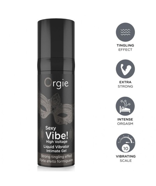 ORGIE - SEXY VIBE HIGH VOLTAGE GEL ÍNTIMO EFECTO VIBRANTE EXTRA FUERTE 15 ML