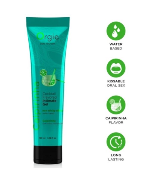 ORGIE - LUBE TUBE COCKTAIL CAIPIRINHA GEL ÍNTIMO BESABLE BASE AGUA 100 ML