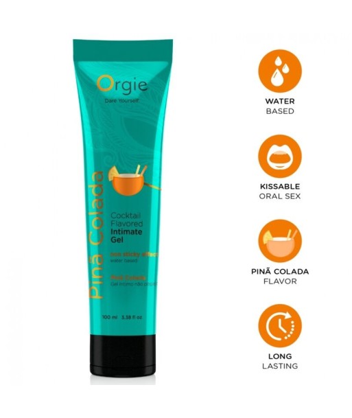 ORGIE - LUBE TUBE COCKTAIL PIÑA COLADA GEL ÍNTIMO BESABLE BASE AGUA 100 ML