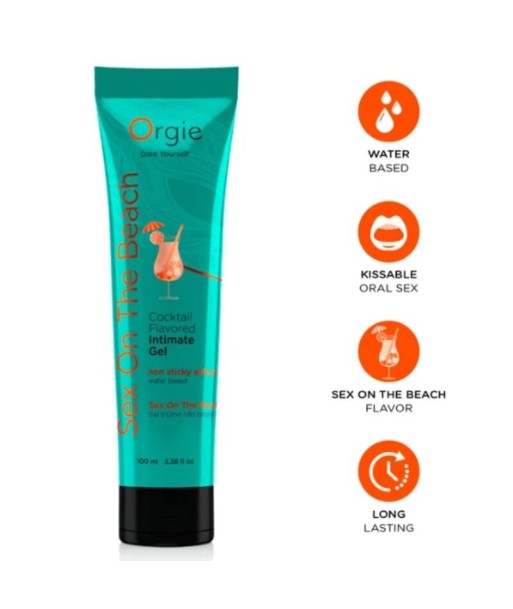 ORGIE - LUBE TUBE COCKTAIL SEX ON THE BEACH GEL ÍNTIMO BESABLE BASE AGUA 100 ML