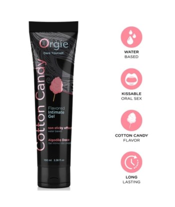 ORGIE - LUBRICANTE GEL ÍNTIMO BESABLE BASE AGUA ALGODÓN DE AZÚCAR 100 ML