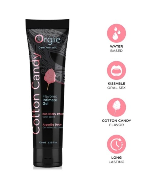 ORGIE - LUBRICANTE GEL ÍNTIMO BESABLE BASE AGUA ALGODÓN DE AZÚCAR 100 ML