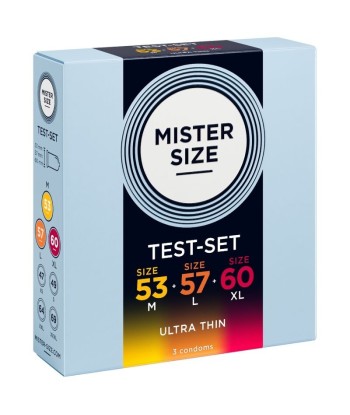 MISTER SIZE - PACK MUESTRA PRESERVATIVOS TALLA 53-57-60 MM (3 UNIDADES)