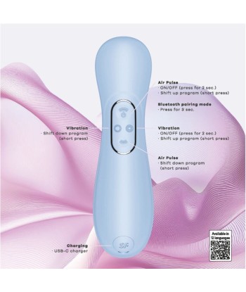 SATISFYER - PRO 2 GENERATION 4 ESTIMULADOR DE CLÍTORIS AZUL SERENO