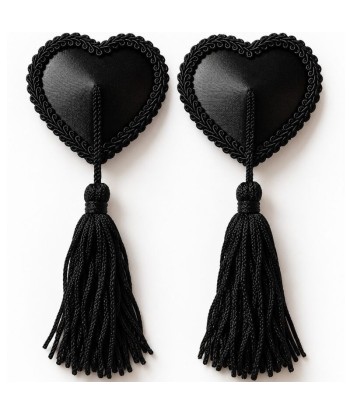 CHILIROSE - CR 4897 CUBREPEZONES CORAZÓN CON BORLAS NEGRO