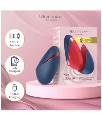 WOMANIZER - NEXT LIBERTY ESTIMULADOR DE CLÍTORIS 3D PLEASURE AIR AZUL-ROJO