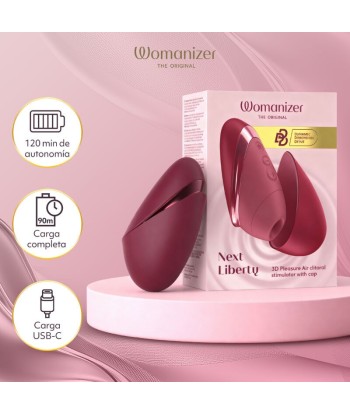 WOMANIZER - NEXT ESTIMULADOR DE CLÍTORIS POR SUCCIÓN 14 NIVELES BURDEOS