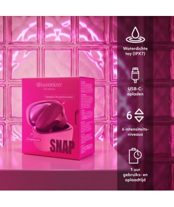 WOMANIZER - SNAP ESTIMULADOR DE CLÍTORIS POR SUCCIÓN 6 NIVELES BURDEOS