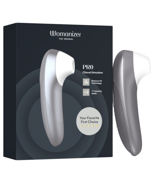 WOMANIZER - PRO ESTIMULADOR DE CLÍTORIS POR SUCCIÓN 11 NIVELES GRIS PLATEADO