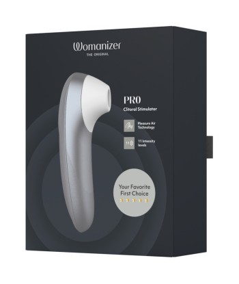 WOMANIZER - PRO ESTIMULADOR DE CLÍTORIS POR SUCCIÓN 11 NIVELES GRIS PLATEADO