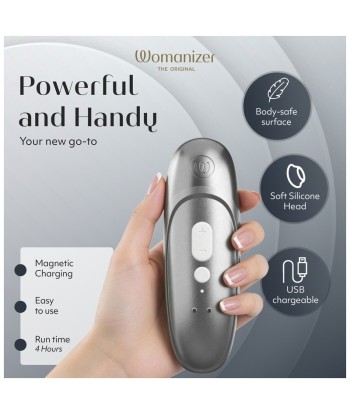 WOMANIZER - PRO ESTIMULADOR DE CLÍTORIS POR SUCCIÓN 11 NIVELES GRIS PLATEADO