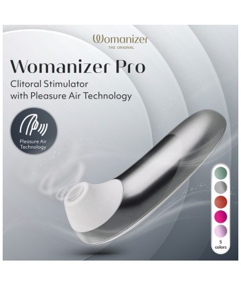 WOMANIZER - PRO ESTIMULADOR DE CLÍTORIS POR SUCCIÓN 11 NIVELES GRIS PLATEADO