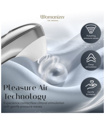 WOMANIZER - PRO ESTIMULADOR DE CLÍTORIS POR SUCCIÓN 11 NIVELES GRIS PLATEADO