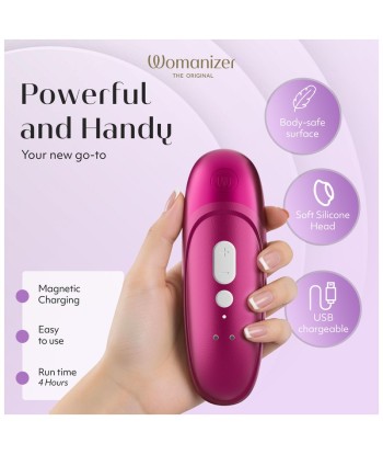 WOMANIZER - PRO ESTIMULADOR DE CLÍTORIS POR SUCCIÓN 11 NIVELES ROSA VIBRANTE