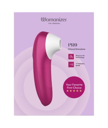 WOMANIZER - PRO ESTIMULADOR DE CLÍTORIS POR SUCCIÓN 11 NIVELES ROSA VIBRANTE