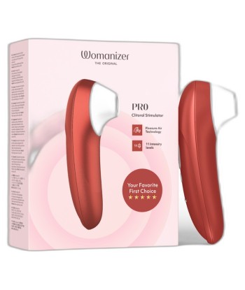 WOMANIZER - PRO ESTIMULADOR DE CLÍTORIS POR SUCCIÓN 11 NIVELES ROJO BURDEOS
