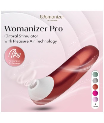 WOMANIZER - PRO ESTIMULADOR DE CLÍTORIS POR SUCCIÓN 11 NIVELES ROJO BURDEOS